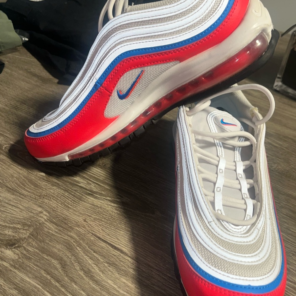 Nike Air Max 97 in White, Red, Blue